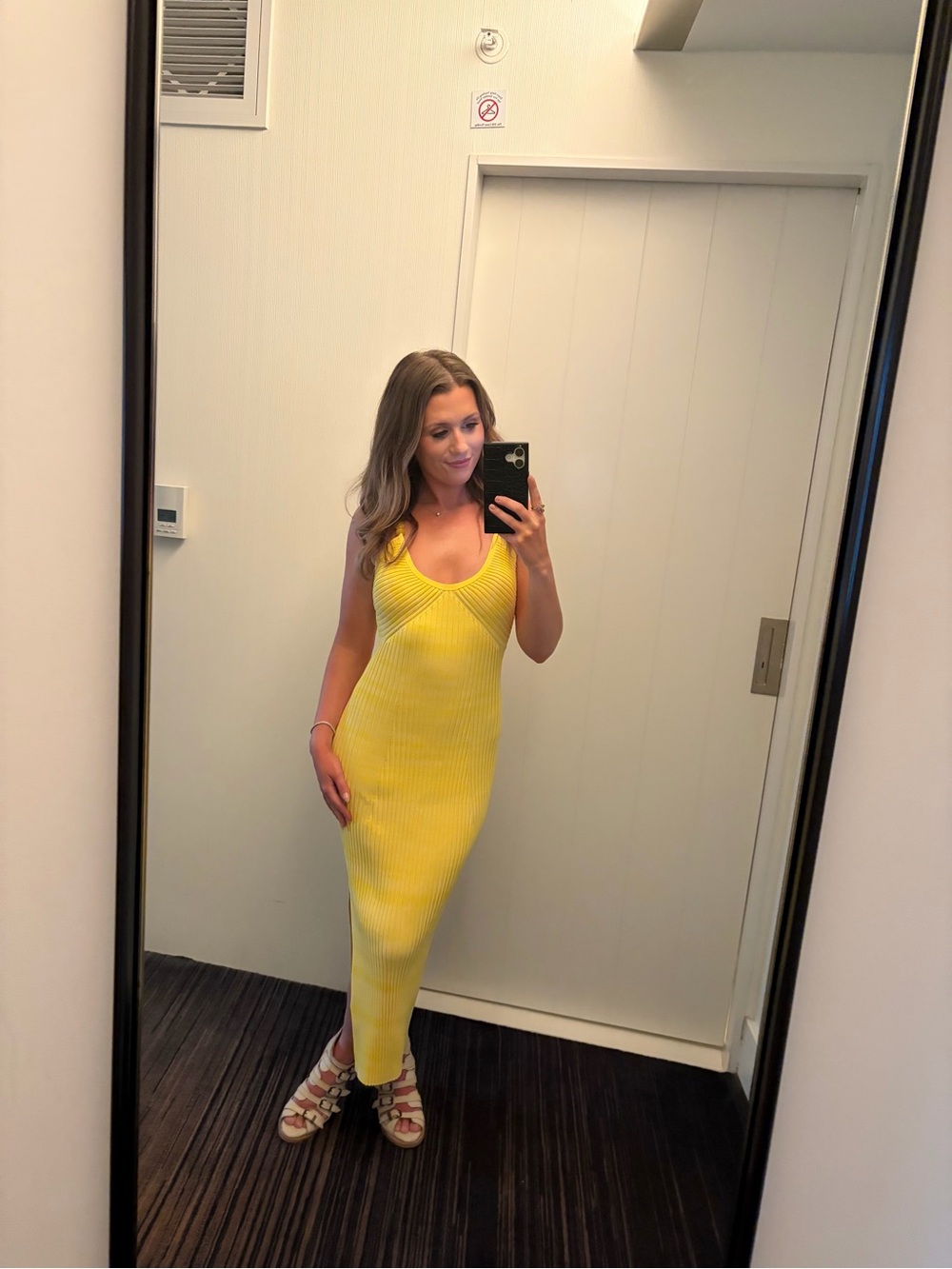 House of Harlow 1960 Yellow Ribbed Maxi Dress - Picture 1 of 4